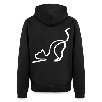 Sketch of the White Cat - Unisex Premium Organic Zip Hoodie - black - Back - Nico (187cm)
