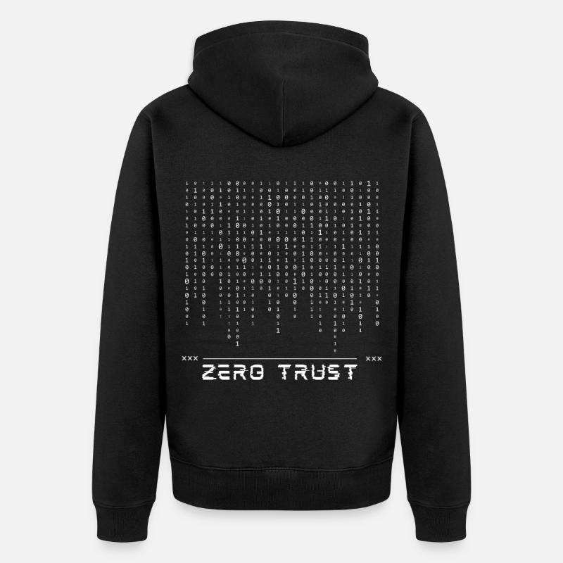 Code binaire Zero Trust - Veste à capuche bio Premium Unisexe - noir