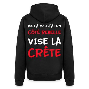 Moi aussi j'ai un côté rebelle vise la crête - Veste à capuche bio Premium Unisexe - noir - Dos - Nico (187cm)