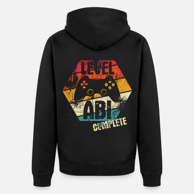 ABI - Level complete - Controller - Gamer - Unisex Premium Bio Zip Hoodie - Schwarz