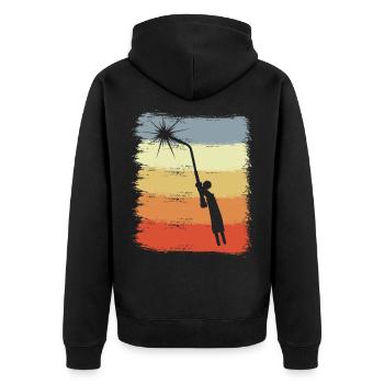 Electronic welding - Unisex Premium Organic Zip Hoodie - black - Back - Nico (187cm)