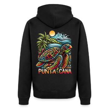 Punta Cana Vibes - Unisex Premium Organic Zip Hoodie - black - Back - Nico (187cm)