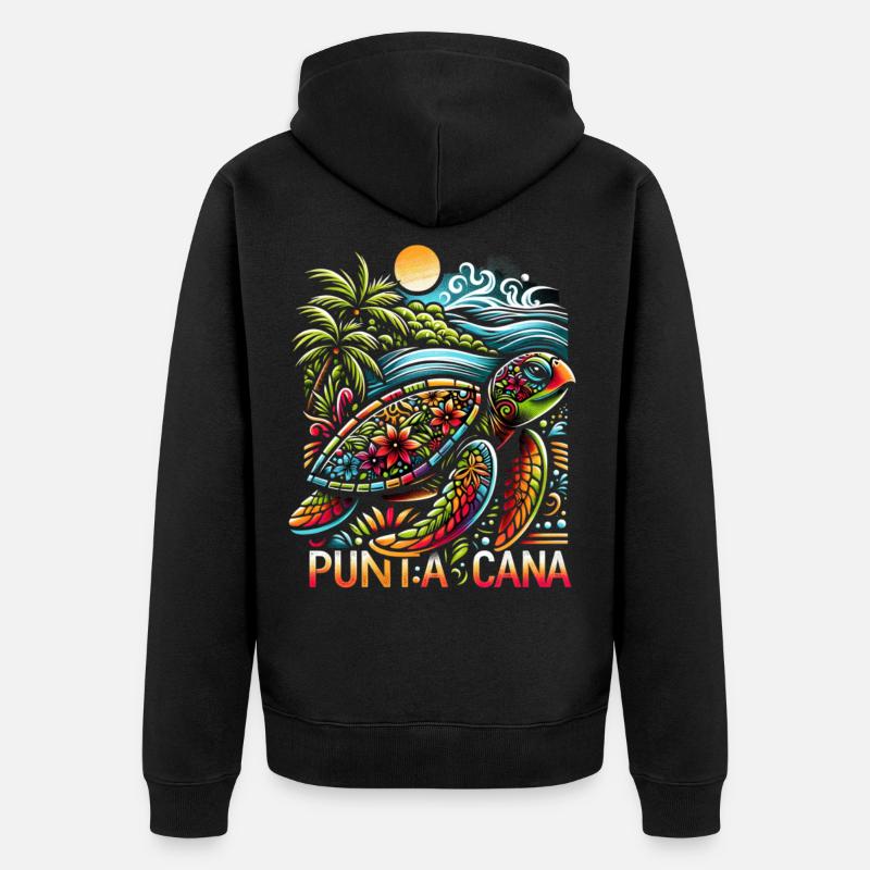 Ambiance à Punta Cana - Veste à capuche bio Premium Unisexe - noir