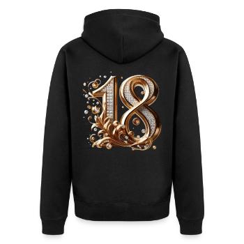 18 ans or diamants 18e anniversaire cadeau - Veste à capuche bio Premium Unisexe - noir - Dos - Nico (187cm)
