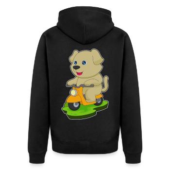 Dog scooter - Unisex Premium Organic Zip Hoodie - black - Back - Nico (187cm)