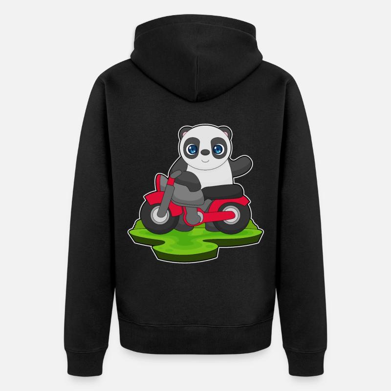 Moto Panda - Veste à capuche bio Premium Unisexe - noir