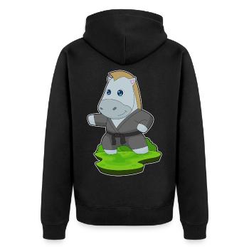 Karaté hippotechnique Arts martiaux - Veste à capuche bio Premium Unisexe - noir - Dos - Nico (187cm)