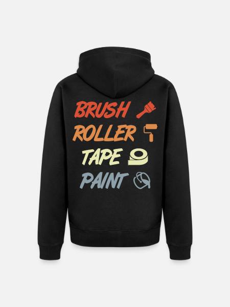 Brush Roller Tape Paint - Unisex Premium Bio Zip Hoodie - Schwarz