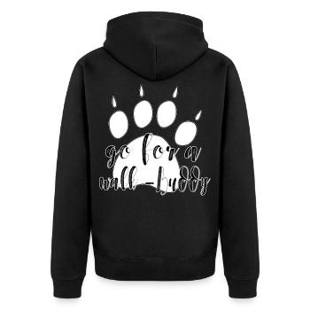 Go for a Walk Buddy – Dog Design - Unisex Premium Organic Zip Hoodie - black - Back - Nico (187cm)