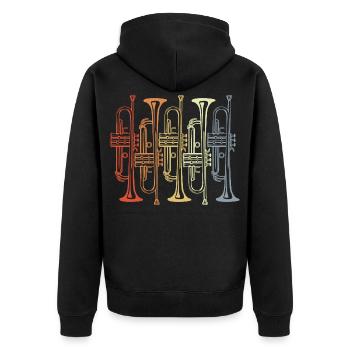 Trompette rétro - Veste à capuche bio Premium Unisexe - noir - Dos - Nico (187cm)