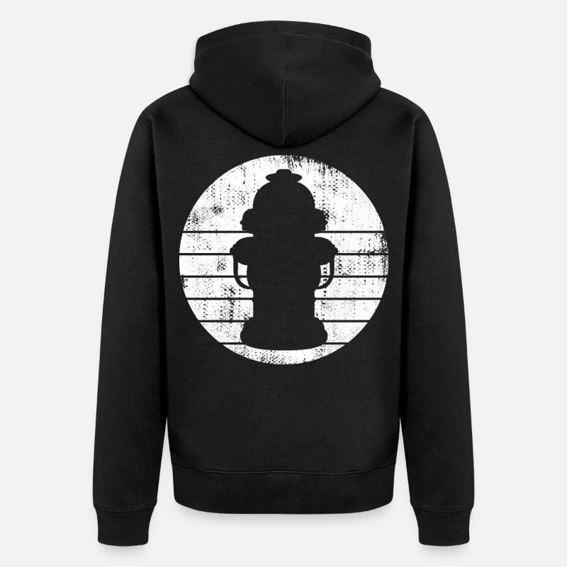 Feuer Hydrant Zeichnung - Unisex Premium Bio Zip Hoodie - Schwarz