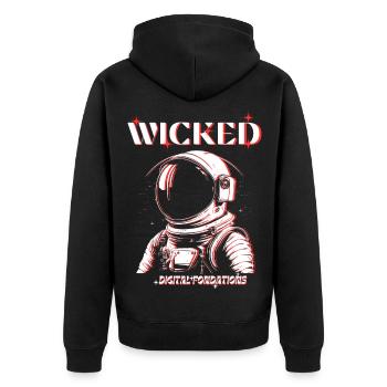 Wicked - Unisex Premium Organic Zip Hoodie - black - Back - Nico (187cm)