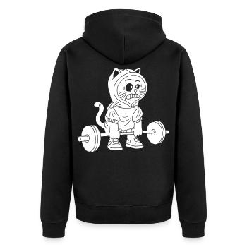 The Power of the White Kitten - Unisex Premium Organic Zip Hoodie - black - Back - Nico (187cm)