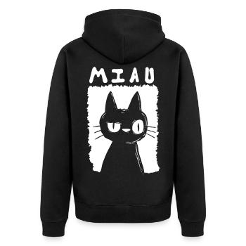 Miaou - Veste à capuche bio Premium Unisexe - noir - Dos - Nico (187cm)