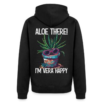 Aloe là je suis Vera jardin cadeau - Veste à capuche bio Premium Unisexe - noir - Dos - Nico (187cm)