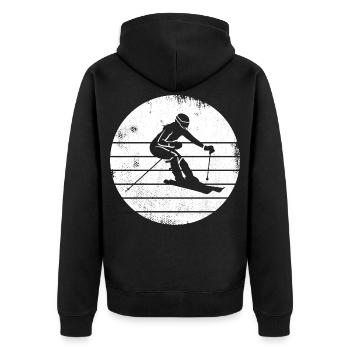 Skier - Unisex Premium Organic Zip Hoodie - black - Back - Nico (187cm)