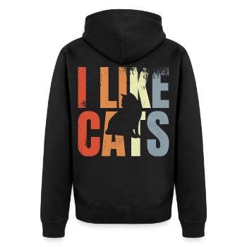 Amoureux des chats - Veste à capuche bio Premium Unisexe - noir - Dos - Nico (187cm)
