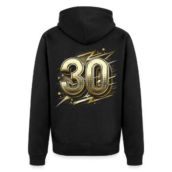 30 ans or Pop Art 30e cadeau d’anniversaire - Veste à capuche bio Premium Unisexe - noir - Dos - Nico (187cm)