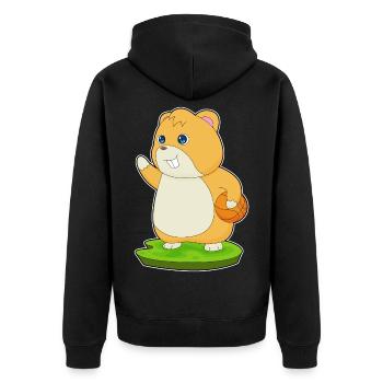 Hamster Joueur De Basket-ball Basket-ball - Veste à capuche bio Premium Unisexe - noir - Dos - Nico (187cm)