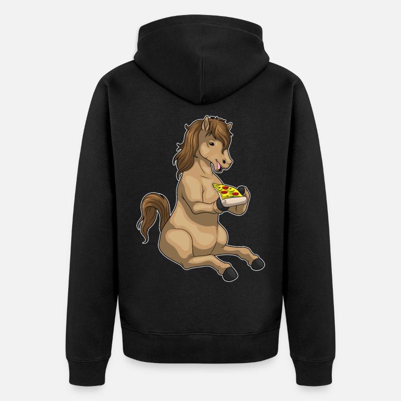 Pizza au cheval - Veste à capuche bio Premium Unisexe - noir