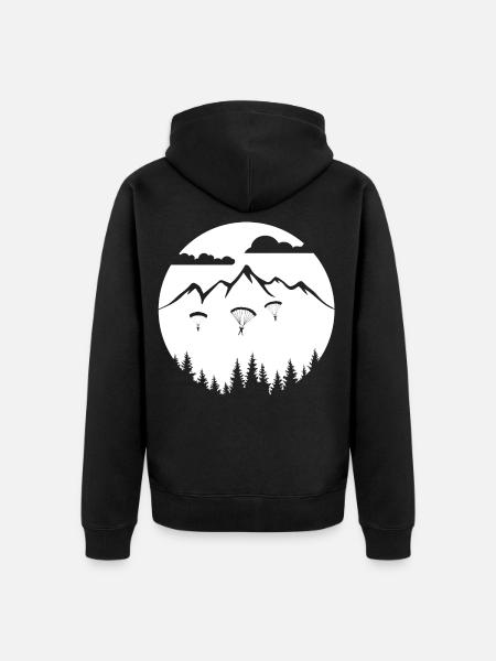 Fallschirmsprung - Adrenalin am Himmel - Unisex Premium Bio Zip Hoodie - Schwarz