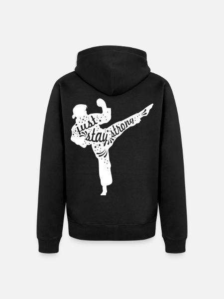 Karate Mädchen - Unisex Premium Bio Zip Hoodie - Schwarz