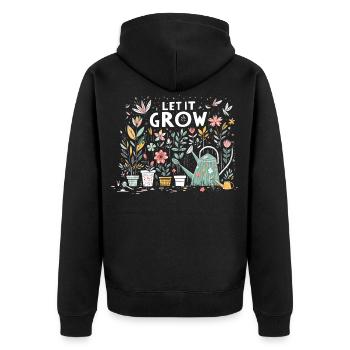Let It Grow Spring Garden Flowers - Unisex Premium Organic Zip Hoodie - black - Back - Nico (187cm)