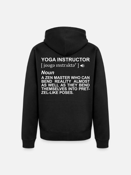 Yogalehrer Definition - Unisex Premium Bio Zip Hoodie - Schwarz