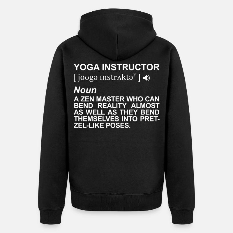 Yogalehrer Definition - Unisex Premium Bio Zip Hoodie - Schwarz