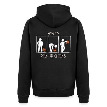 Comment draguer des filles - Comment draguer des poussins. - Veste à capuche bio Premium Unisexe - noir - Dos - Nico (187cm)