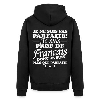 Je suis prof de français - Veste à capuche bio Premium Unisexe - noir - Dos - Nico (187cm)