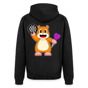 Cible de fléchettes de hamster - Veste à capuche bio Premium Unisexe - noir - Dos - Nico (187cm)