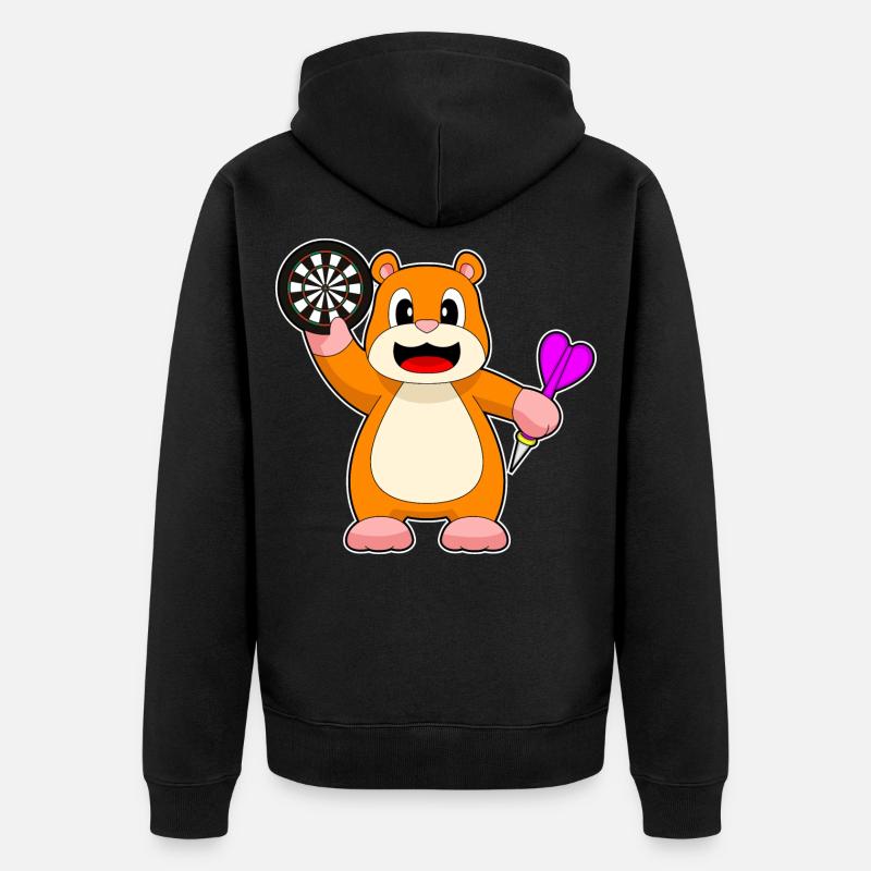 Cible de fléchettes de hamster - Veste à capuche bio Premium Unisexe - noir