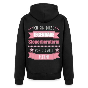 Steuerberaterin Steuerexpertin süßes Geschenk - Unisex Premium Bio Zip Hoodie - Schwarz - Hinten - Nico (187cm)
