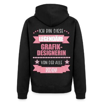 Grafikdesignerin Kreativexpertin süßes Geschenk - Unisex Premium Bio Zip Hoodie - Schwarz - Hinten - Nico (187cm)