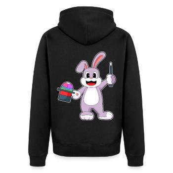 Bunny Easter Wizard - Unisex Premium Organic Zip Hoodie - black - Back - Nico (187cm)