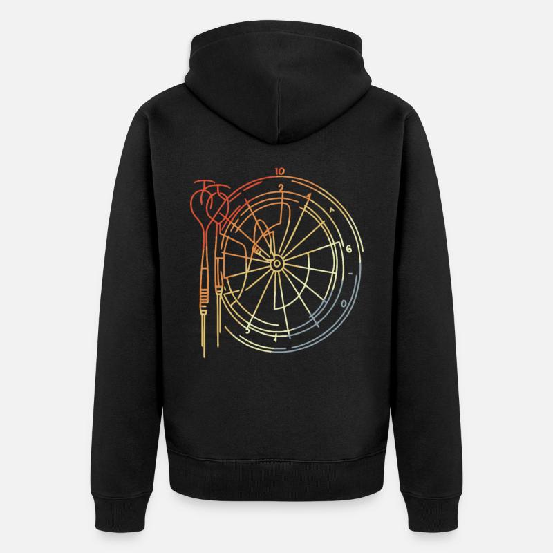 Dessin de jeu de fléchettes - Veste à capuche bio Premium Unisexe - noir