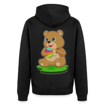 Peinture de Pâques Bear - Veste à capuche bio Premium Unisexe - noir - Dos - Nico (187cm)