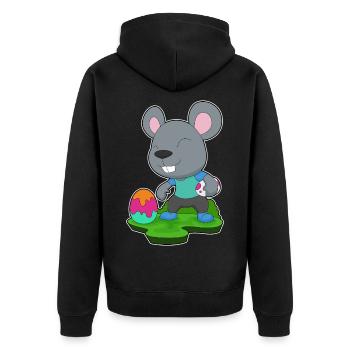 Mouse Easter Easter Egg - Unisex Premium Organic Zip Hoodie - black - Back - Nico (187cm)