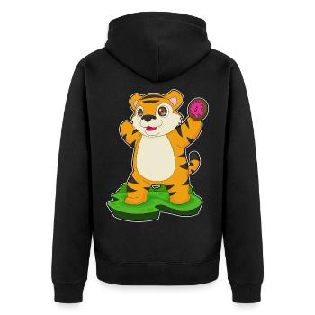 Beignet tigré - Veste à capuche bio Premium Unisexe - noir - Dos - Nico (187cm)