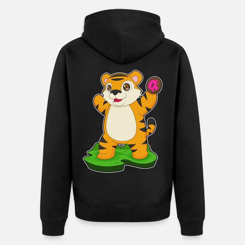 Beignet tigré - Veste à capuche bio Premium Unisexe - noir