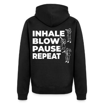 Inspirez, expirez, faites une pause, répétez - Veste à capuche bio Premium Unisexe - noir - Dos - Nico (187cm)