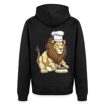 Pâtisserie Lion Baker Rouleau à pâtisserie - Veste à capuche bio Premium Unisexe - noir - Dos - Nico (187cm)