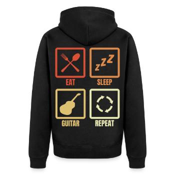 Eat Sleep Répétition de guitare - Veste à capuche bio Premium Unisexe - noir - Dos - Nico (187cm)