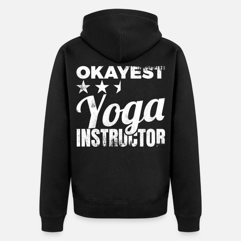 Durchschnittlicher Yogalehrer - Unisex Premium Bio Zip Hoodie - Schwarz