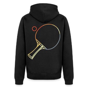 Croquis de tennis de table - Veste à capuche bio Premium Unisexe - noir - Dos - Nico (187cm)