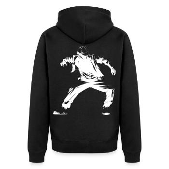 Breakdancer Graphics - Unisex Premium Organic Zip Hoodie - black - Back - Nico (187cm)