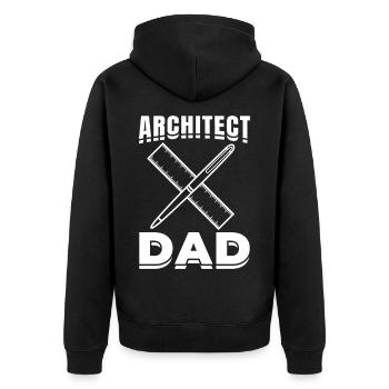 Papa architecte - Veste à capuche bio Premium Unisexe - noir - Dos - Nico (187cm)