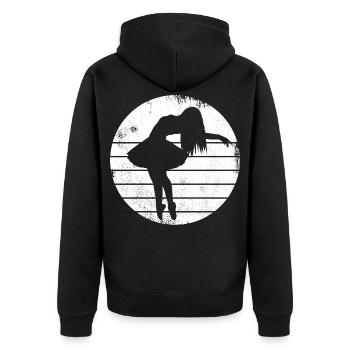 Ballet Girl Sketch - Unisex Premium Organic Zip Hoodie - black - Back - Nico (187cm)