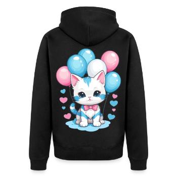Mignon bébé chat - Veste à capuche bio Premium Unisexe - noir - Dos - Nico (187cm)